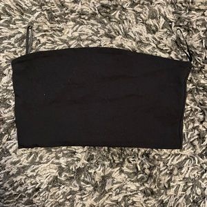 Black cotton knit bandeau